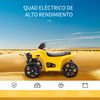 Quad Eléctrico Para Niños 18-36 Meses Batería 6v Amarillo Homcom