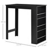 Mesa De Bar Bistro 3 Estantes De Melamina Homcom 112x57x106 Cm-negro