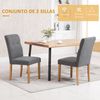 Juego De 2 Sillas De Poliéster Esponja Madera Homcom 50x62x96 Cm-gris