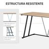 Escritorio Mesa De Ordenador De Mdf Metal Homcom 120x60x75cm-natural