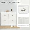 Mueble Zapatero De Aglomerado De Madera Homcom 98x24x83 Cm-blanco