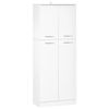 Armario Alto De 2 Puertas De Mdf Homcom 59x31x155 Cm - Blanco