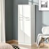 Armario Alto De 2 Puertas De Mdf Homcom 59x31x155 Cm - Blanco