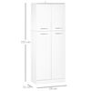 Armario Alto De 2 Puertas De Mdf Homcom 59x31x155 Cm - Blanco