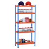 Estantería Almacenaje De Metal Mdf Homcom 80x40x182cm-naranja Y Azul