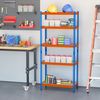 Estantería Almacenaje De Metal Mdf Homcom 80x40x182cm-naranja Y Azul