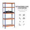 Estantería Almacenaje De Metal Mdf Homcom 80x40x182cm-naranja Y Azul