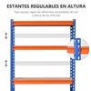 Estantería Almacenaje De Metal Mdf Homcom 80x40x182cm-naranja Y Azul