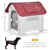 Caseta De Perros Con Respiraderos De Pp 72x87x75cm-pawhut. Gris Rojo