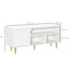 Mueble De Tv De Aglomerado De Madera Homcom 120x40x55 Cm-blanco