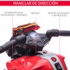 Moto Eléctrica Para Niños De 18-48 Meses 6v Con Faros Rojo Homcom