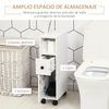 Armario De Baño De Aglomerado De Madera Homcom 18x30x68,5 Cm-blanco