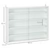 Vitrina De Pared De Melamina Vidrio Homcom 80x9,5x60 Cm-blanco