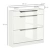 Zapatero De Aglomerado De Madera Vidrio Mdf Homcom 89x23x96cm-blanco