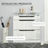 Zapatero De Aglomerado De Madera Vidrio Mdf Homcom 89x23x96cm-blanco