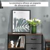 Cómoda De Tela De Mdf Metal Poliéster Homcom 80x29x71 Cm-gris Oscuro