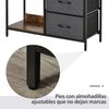 Cómoda De Tela De Mdf Metal Poliéster Homcom 80x29x71 Cm-gris Oscuro