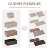 Cómoda Con 5 Cajones De Tela Metal Mdf Homcom 58x29x99 Cm-multicolor