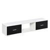 Mueble De Tv De Aglomerado De Madera Homcom 140x30x32cm-blanco Negro