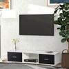 Mueble De Tv De Aglomerado De Madera Homcom 140x30x32cm-blanco Negro