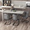 Mesa Comedor Extensible De Mdf Metal Homcom 160x80x76 Cm-gris Cemento