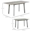 Mesa Comedor Extensible De Mdf Metal Homcom 160x80x76 Cm-gris Cemento