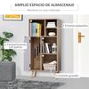 Aparador Alto De Melamina De Madera Homcom 60x30x121 Cm-roble