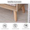 Aparador Alto De Melamina De Madera Homcom 60x30x121 Cm-roble