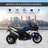 Moto Eléctrica Infantil Con 3 Ruedas Para +3 Años Azul Y Negro Homcom