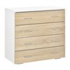 Cómoda De Aglomerado De Madera Homcom 76x35x72 Cm-blanco Y Roble