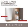 Armario De Baño Con Espejo De Mdf Homcom 57x14,2x49,2 Cm-roble Y Gris