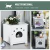 Casa Para Gatos Con Puerta Y Entrada De Mdf 48x51x51 Cm-pawhut.blanco