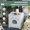 Casa Para Gatos Con Puerta Y Entrada De Mdf 48x51x51 Cm-pawhut.blanco