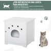 Casa Para Gatos Con Puerta Y Entrada De Mdf 48x51x51 Cm-pawhut.blanco