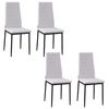 Set 4 Sillas De Comedor De Espuma Metal Lino Homcom 41x50x97cm-blanco