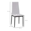 Set 4 Sillas De Comedor De Espuma Metal Lino Homcom 41x50x97cm-blanco