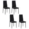 Set 4 Sillas De Comedor De Espuma Metal Lino Homcom 41x50x97cm-negro