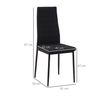 Set 4 Sillas De Comedor De Espuma Metal Lino Homcom 41x50x97cm-negro