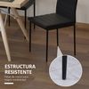 Set 4 Sillas De Comedor De Espuma Metal Lino Homcom 41x50x97cm-negro