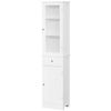 Armario Alto Para Baño De Mdf Acrílico Kleankin 40x27x171,5 Cm-blanco