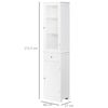 Armario Alto Para Baño De Mdf Acrílico Kleankin 40x27x171,5 Cm-blanco