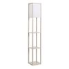 Lámpara De Pie De Mdf Acrílico Homcom 26x26x160 Cm-roble Y Blanco