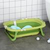 Bañera Plegable Para Bebé De 0-3 Años Con Cojín Verde Homcom