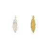 Duo Pendientes De Pluma En Plata De Ley 925 Zury Plateado Y Dorado