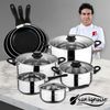 Set De 3 Sartenes 16;20;24cm Con Batería De Cocina 8 Piezas San Ignacio