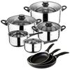 Set De 3 Sartenes 16;20;24cm Con Batería De Cocina 8 Piezas San Ignacio