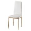 Pack 4 Sillas Comedor Polipiel Blanco Estructura Metal Efecto Madera Estilo Moderno 98x42x48 Cm