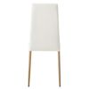 Pack 4 Sillas Comedor Polipiel Blanco Estructura Metal Efecto Madera Estilo Moderno 98x42x48 Cm