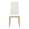 Pack 4 Sillas Comedor Polipiel Blanco Estructura Metal Efecto Madera Estilo Moderno 98x42x48 Cm