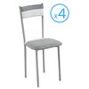 Pack 4 Sillas Cocina Poliuretano Miroytengo 89x43x45 Cm - Blanco Y Gris